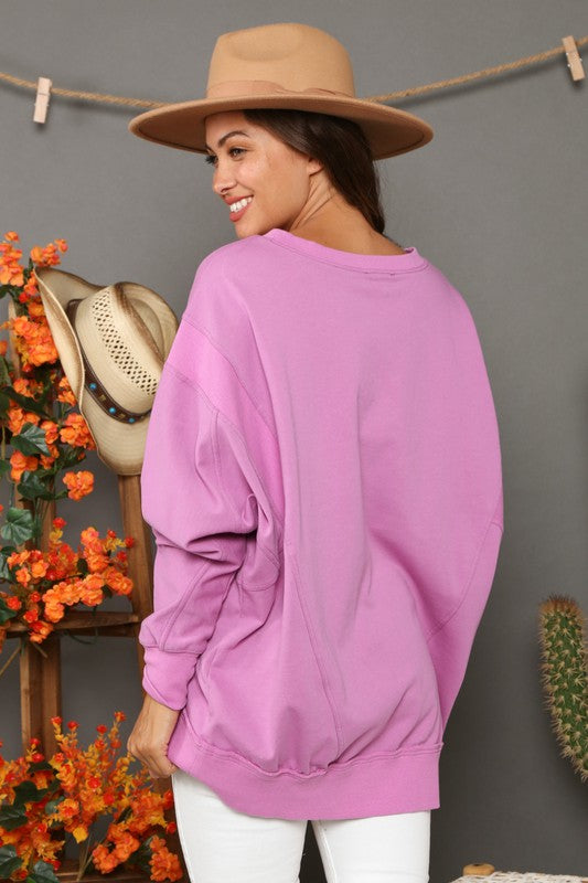 Dames Sweatshirt Contrast Franse Terry 2