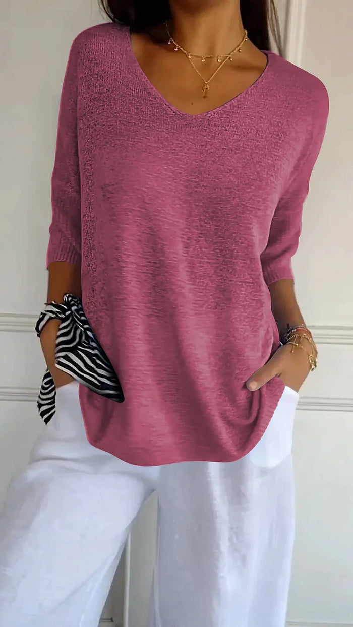 Dames Top V-Ausschnitt Casual Chic 5