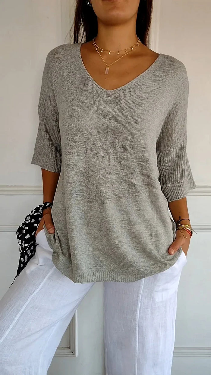 Dames Top V-Ausschnitt Casual Chic 7