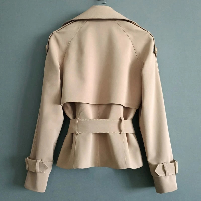 Dames Trenchcoat Vintage Handgemaakt Luxe 2