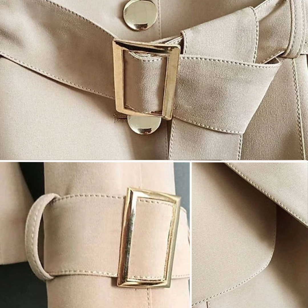 Dames Trenchcoat Vintage Handgemaakt Luxe 3