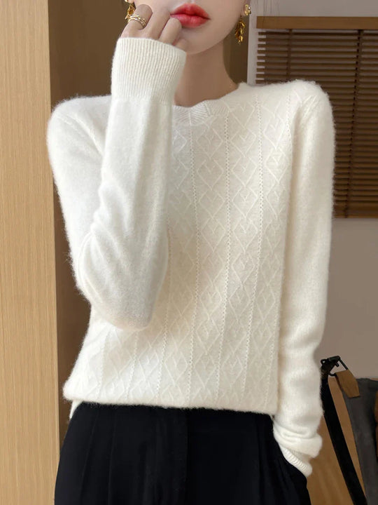 Dames Trui O-hals Gebreid van 100% Merino Wol voor Casual en Formele Gelegenheden 10