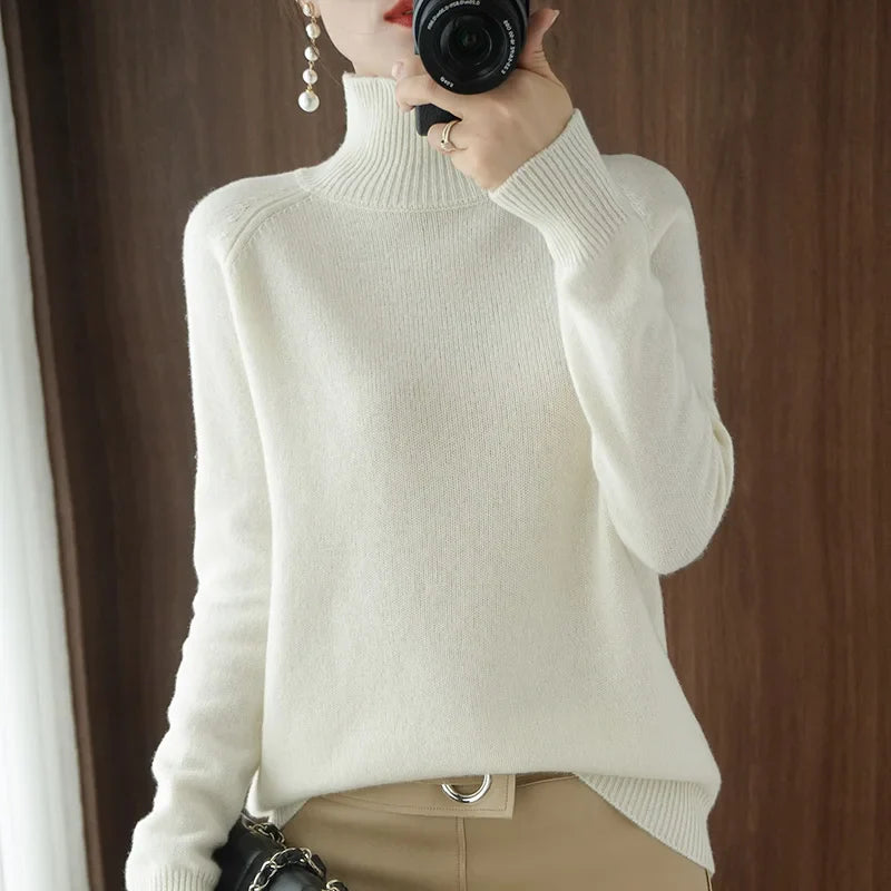 Dames Turtleneck Trui Merino Wol Zacht Herfst Winter 10