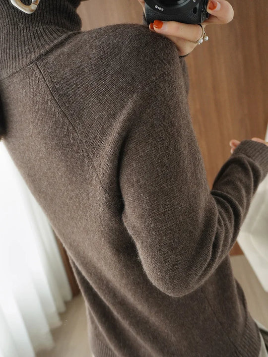 Dames Turtleneck Trui Merino Wol Zacht Herfst Winter 3