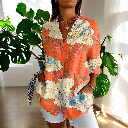 Dames Vintage Blouse Met Tijdloos Design en Ademend Materiaal 3
