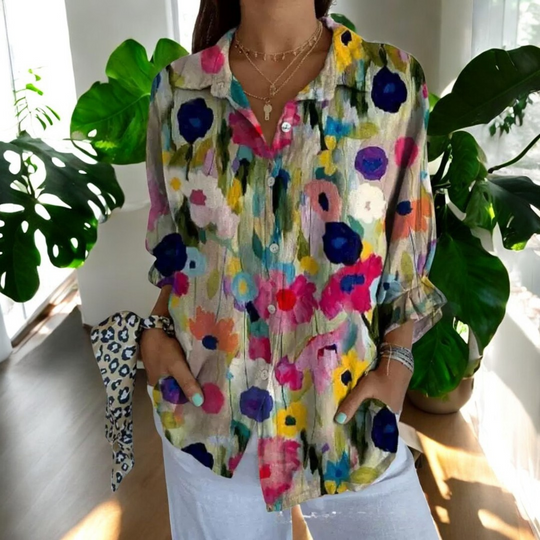 Dames Vintage Blouse Met Tijdloos Design en Ademend Materiaal 5