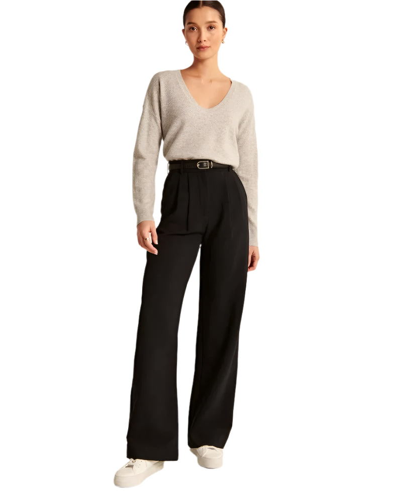 Dames Wijd Uitlopende Broek Getailleerd Polyester 0