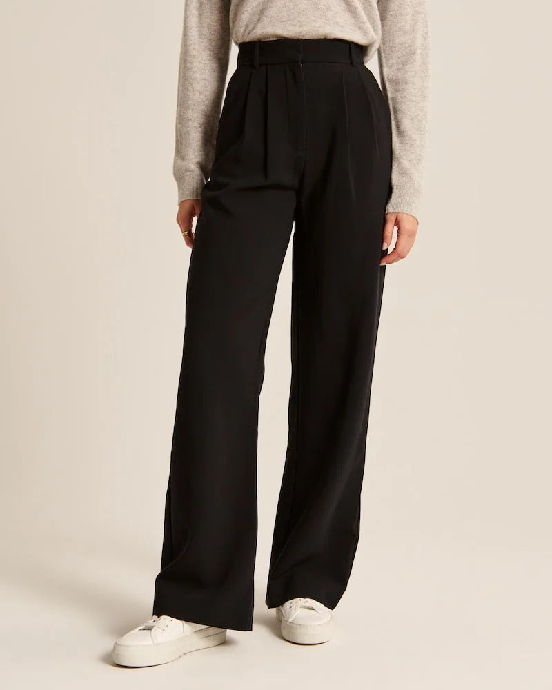 Dames Wijd Uitlopende Broek Getailleerd Polyester 1