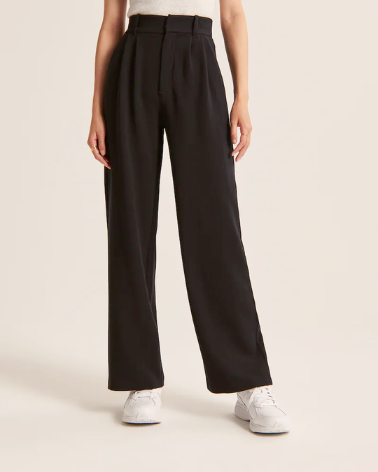 Dames Wijd Uitlopende Broek Getailleerd Polyester 11