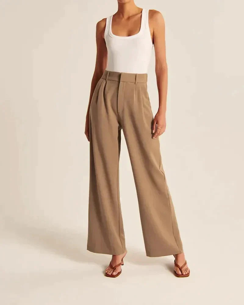 Dames Wijd Uitlopende Broek Getailleerd Polyester 4