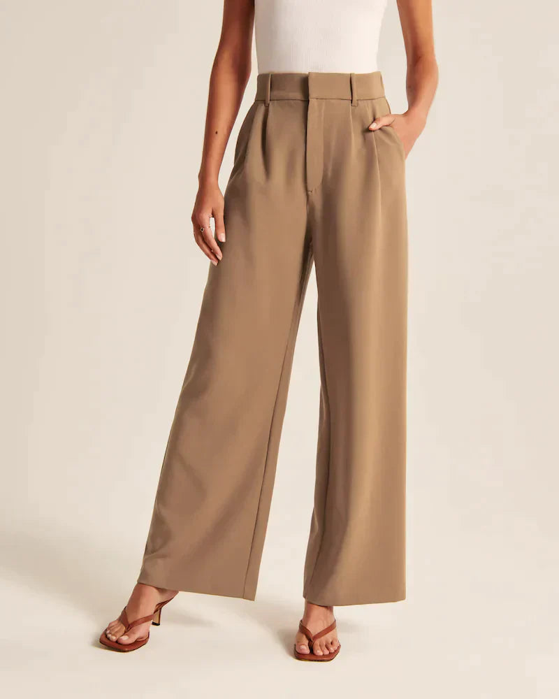 Dames Wijd Uitlopende Broek Getailleerd Polyester 7