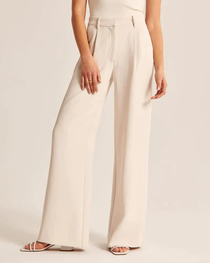 Dames Wijd Uitlopende Broek Getailleerd Polyester 8