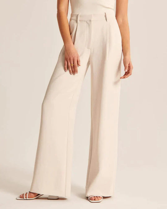 Dames Wijd Uitlopende Broek Getailleerd Polyester 8