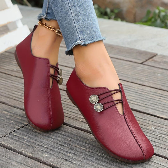 Dames Zwarte Loafers Casual Minimalistisch Lichtgewicht Met Strap 2