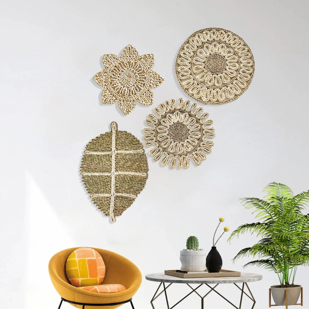 Decor de perete din fibre naturale cu design artistic 1