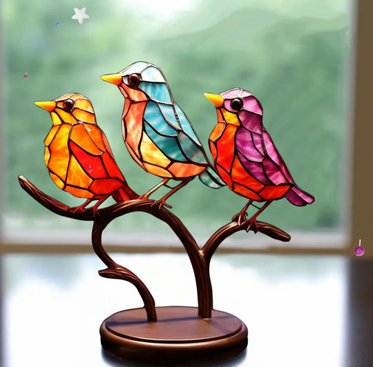 Decorațiune Fereastră Pasăre Colorată Design Natural 1