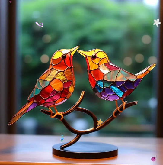 Decorațiune Fereastră Pasăre Colorată Design Natural 3