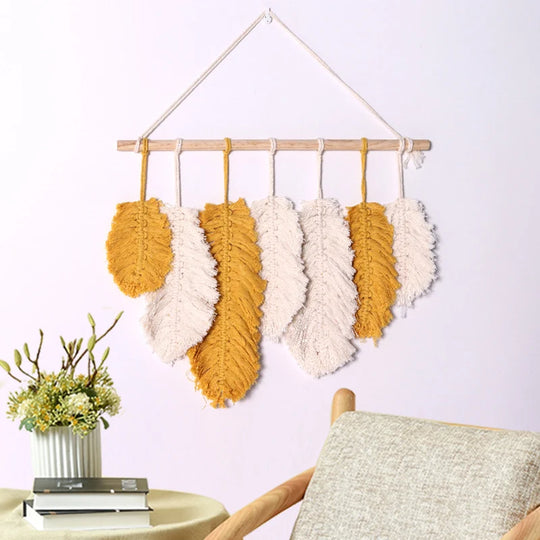 Decorațiune Murală cu Frunze Macrame pentru Interior 1