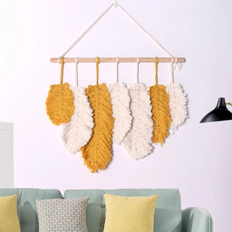 Decorațiune Murală cu Frunze Macrame pentru Interior 3