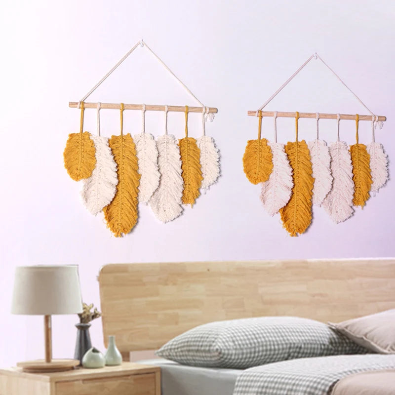 Decorațiune Murală cu Frunze Macrame pentru Interior 4