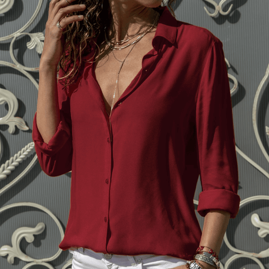 Variant image for Skjortebluse Dame Elegant Design Blød 100% Bomuld-22