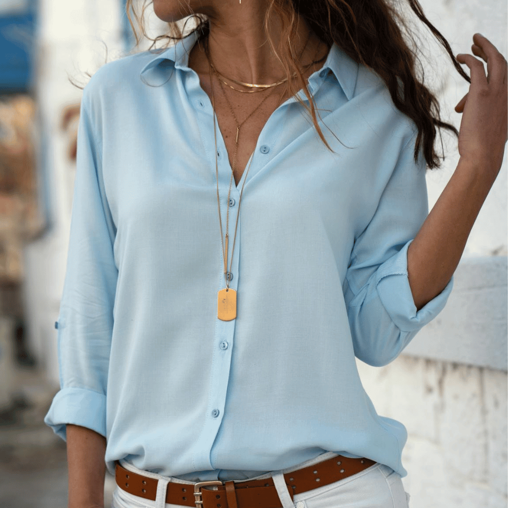Variant image for Skjortebluse Dame Elegant Design Blød 100% Bomuld-36