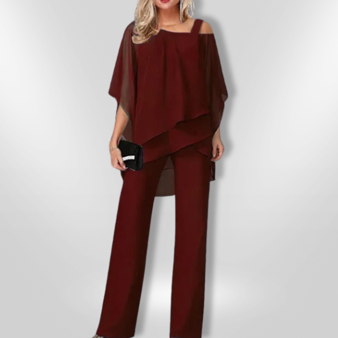Ensemble Femme Chic Haut Asymétrique et Pantalon Large 6