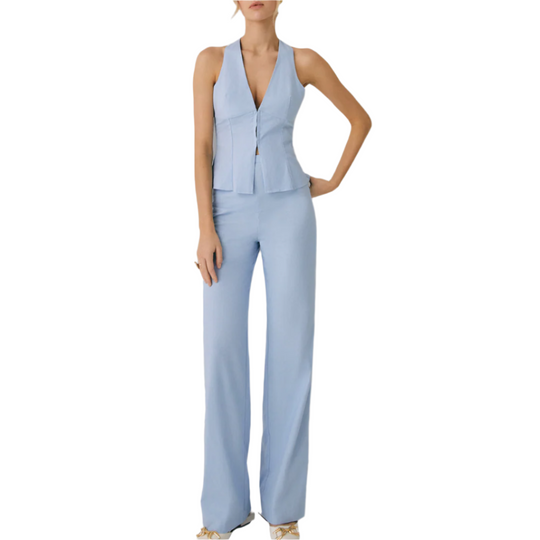 Ensemble Femme Pantalon Droit Chic en Tissu Premium 0