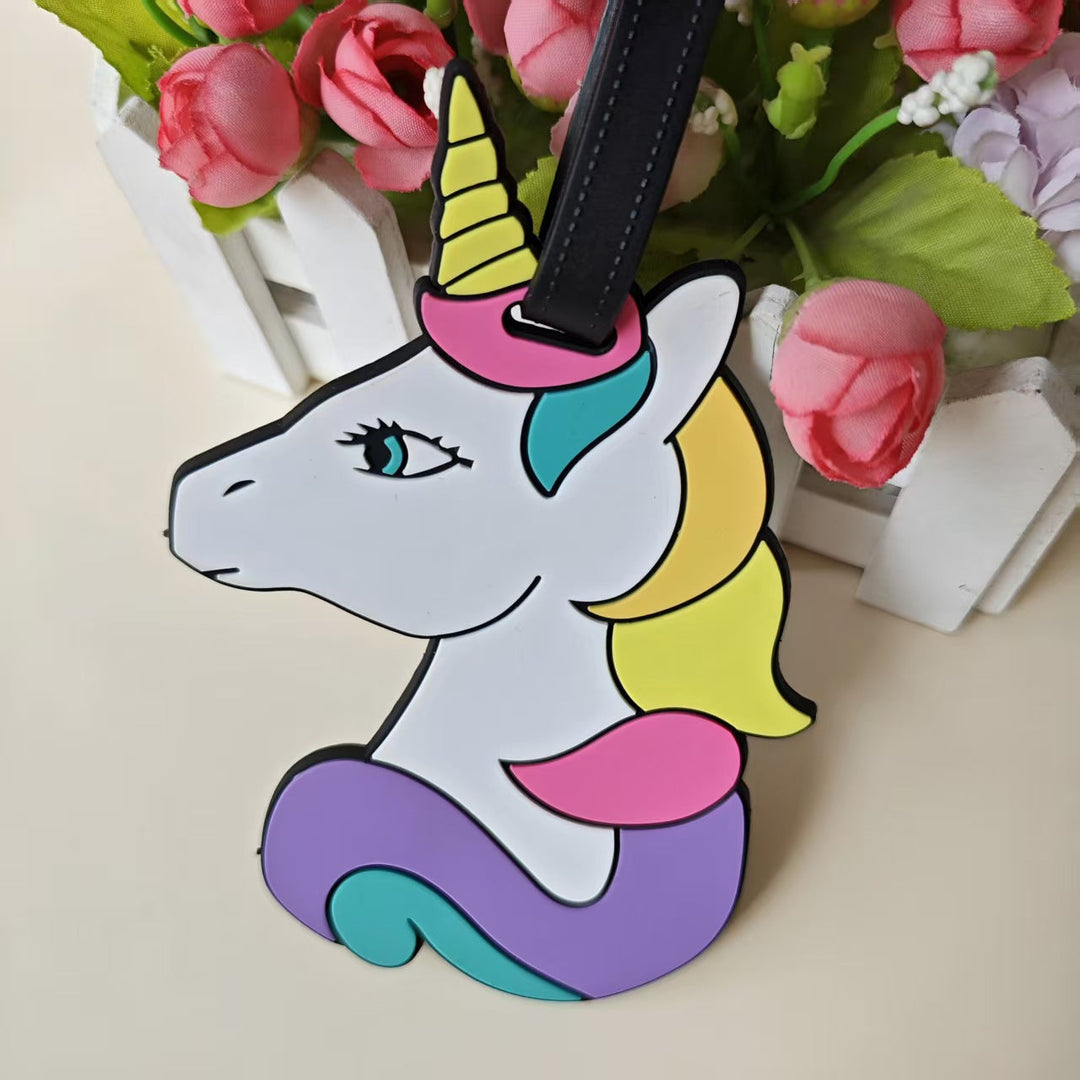 Etichetă de bagaj unisex cu design jucăuș de unicorn 0