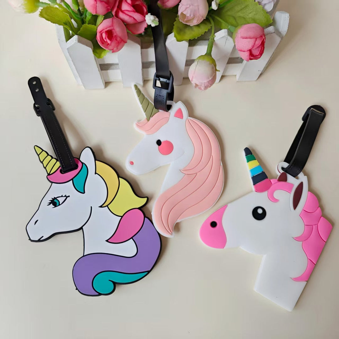 Etichetă de bagaj unisex cu design jucăuș de unicorn 1
