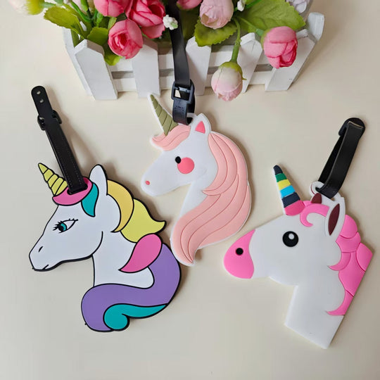 Etichetă de bagaj unisex cu design jucăuș de unicorn 1