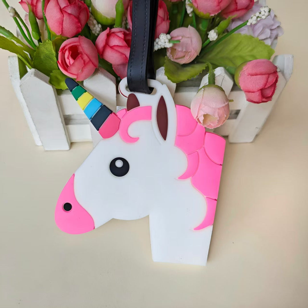 Etichetă de bagaj unisex cu design jucăuș de unicorn 7