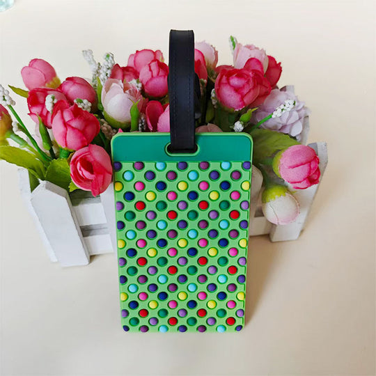 Etichetă de bagaje unisex cu design colorat cu puncte 8