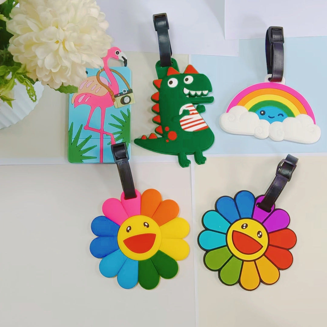 Etichetă de bagaje unisex cu design flamingo vibrant 2