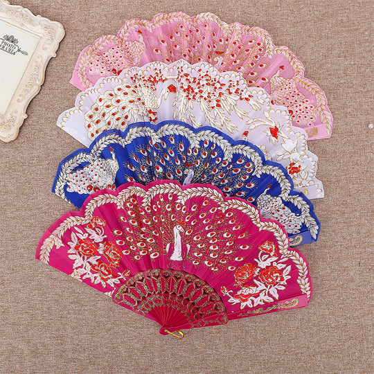 Evantai Pliabil pentru Femei cu Broderie Decorativă 10