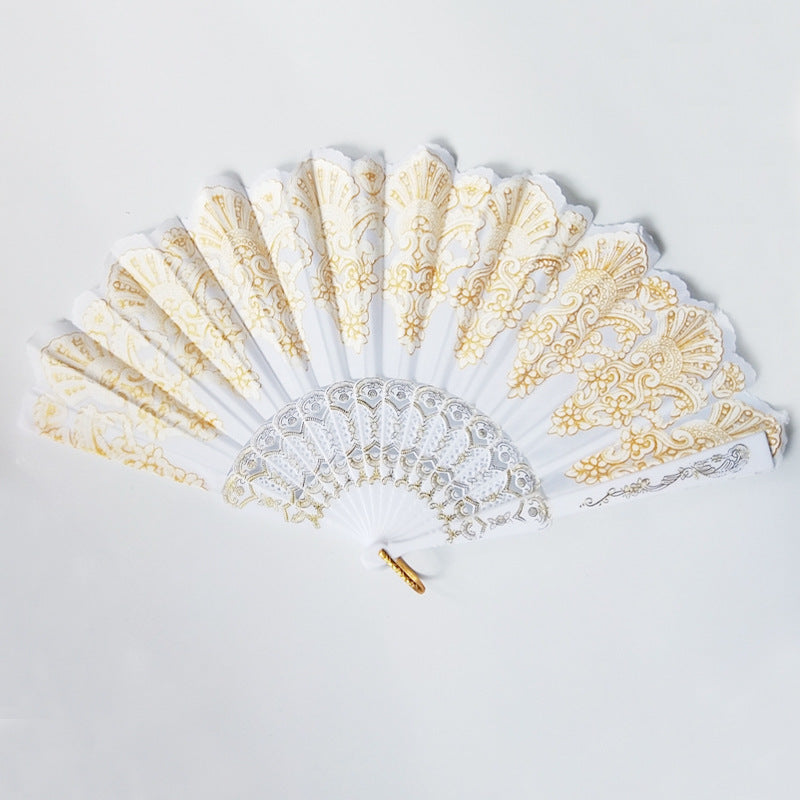 Evantai de Mână Artistic cu Ornamente Fine pentru Femei 11