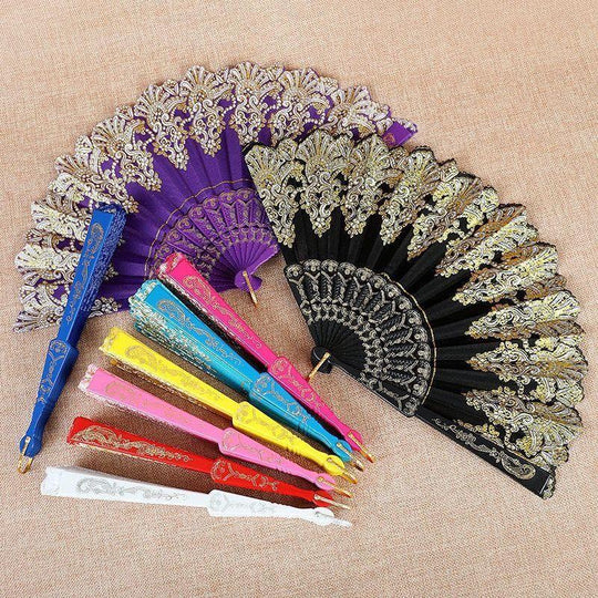 Evantai de Mână Artistic cu Ornamente Fine pentru Femei 2