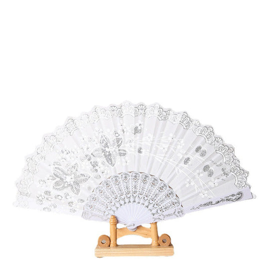 Evantai de damă cu dantelă decorativă 5