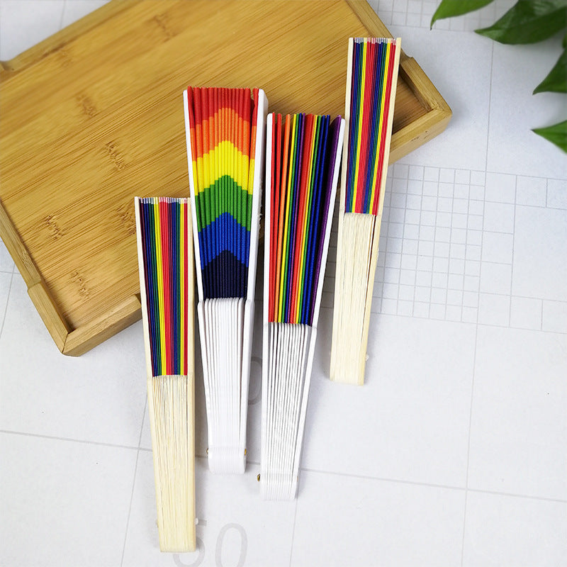 Evantai de damă cu design artistic colorat 3