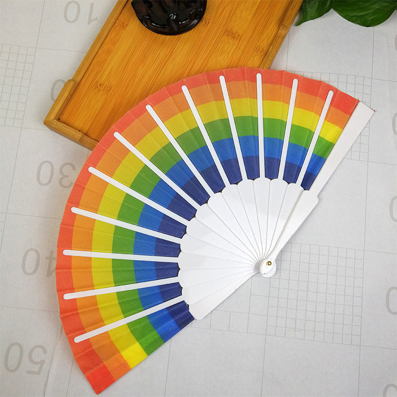 Evantai de damă cu design artistic colorat 4
