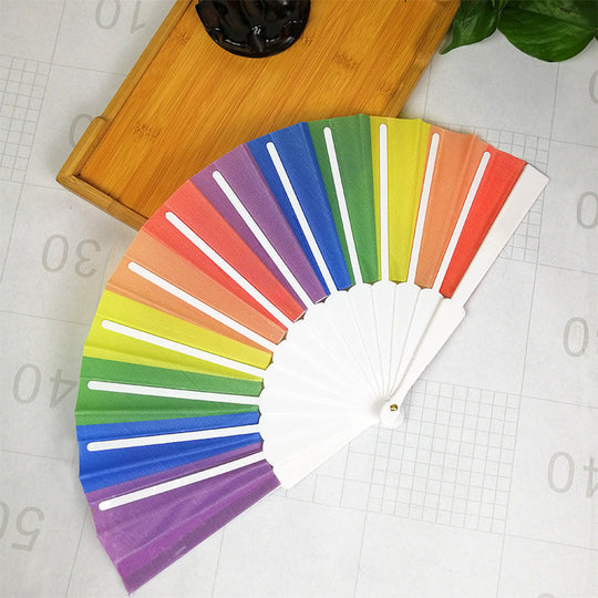 Evantai de damă cu design artistic colorat 6