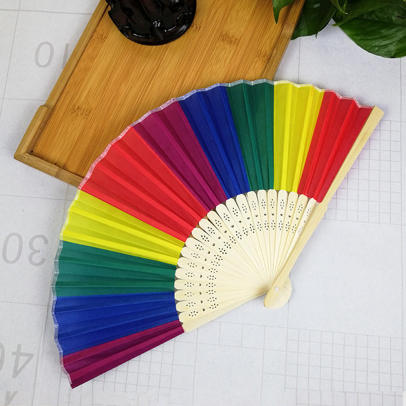Evantai de damă cu design artistic colorat 7