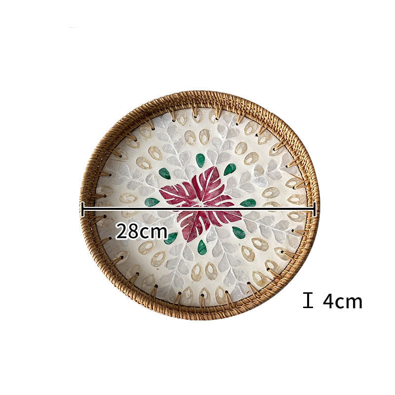 Farfurie de Servire Rotundă cu Mozaic pentru Femei, Design Modern cu Motive Florale 6