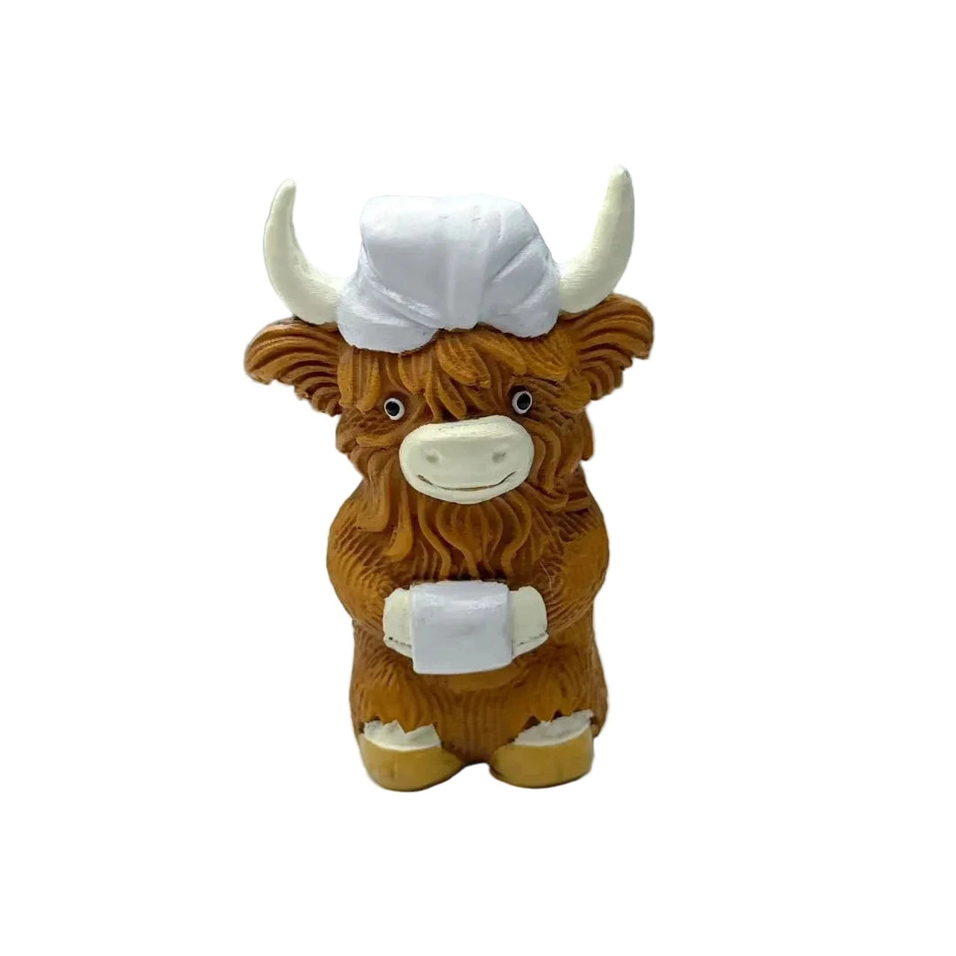 Figurină Decorativă Vacă Highland Amuzantă Tip Bol 0