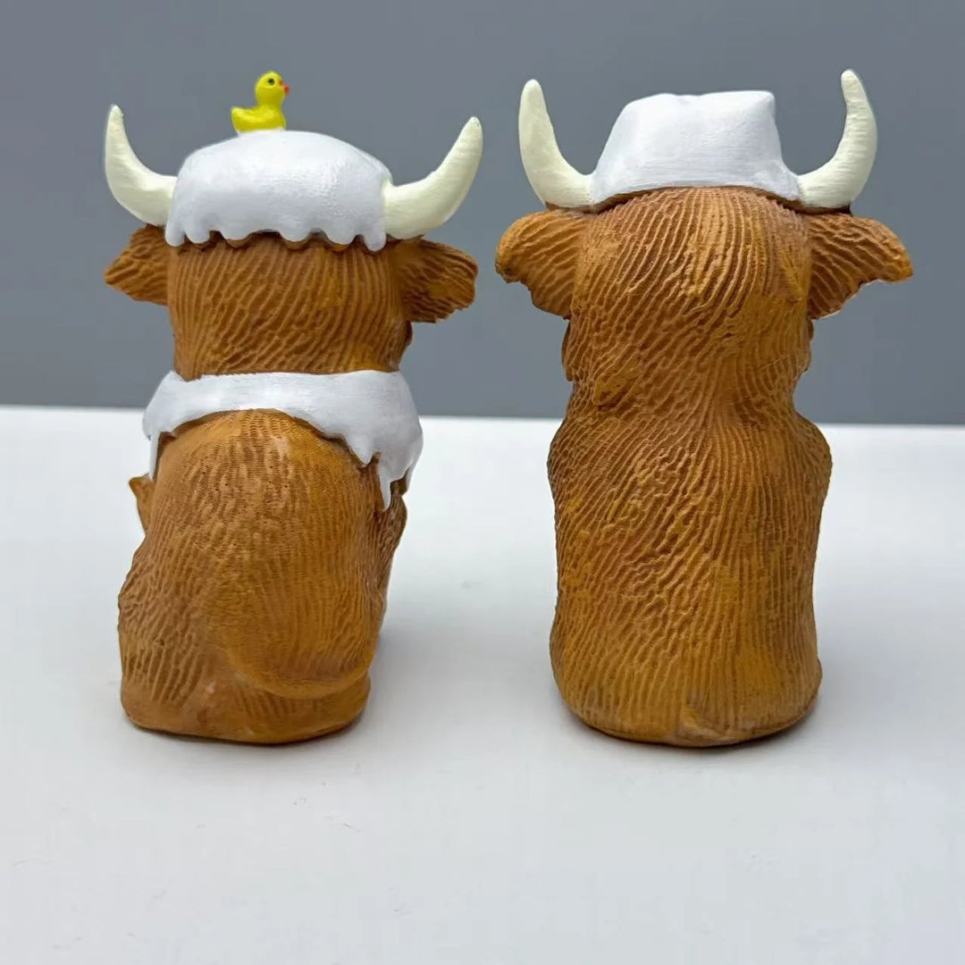 Figurină Decorativă Vacă Highland Amuzantă Tip Bol 3