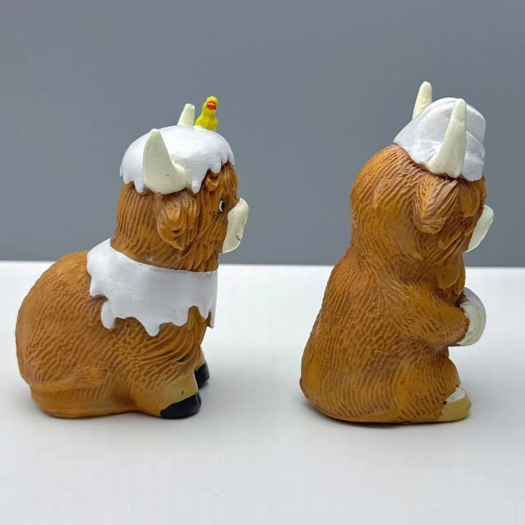 Figurină Decorativă Vacă Highland Amuzantă Tip Bol 4