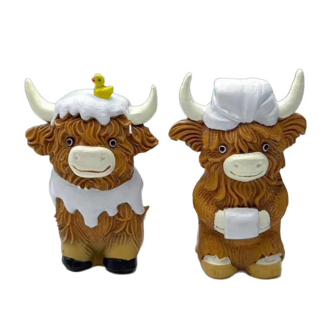 Figurină Decorativă Vacă Highland Amuzantă Tip Bol 5