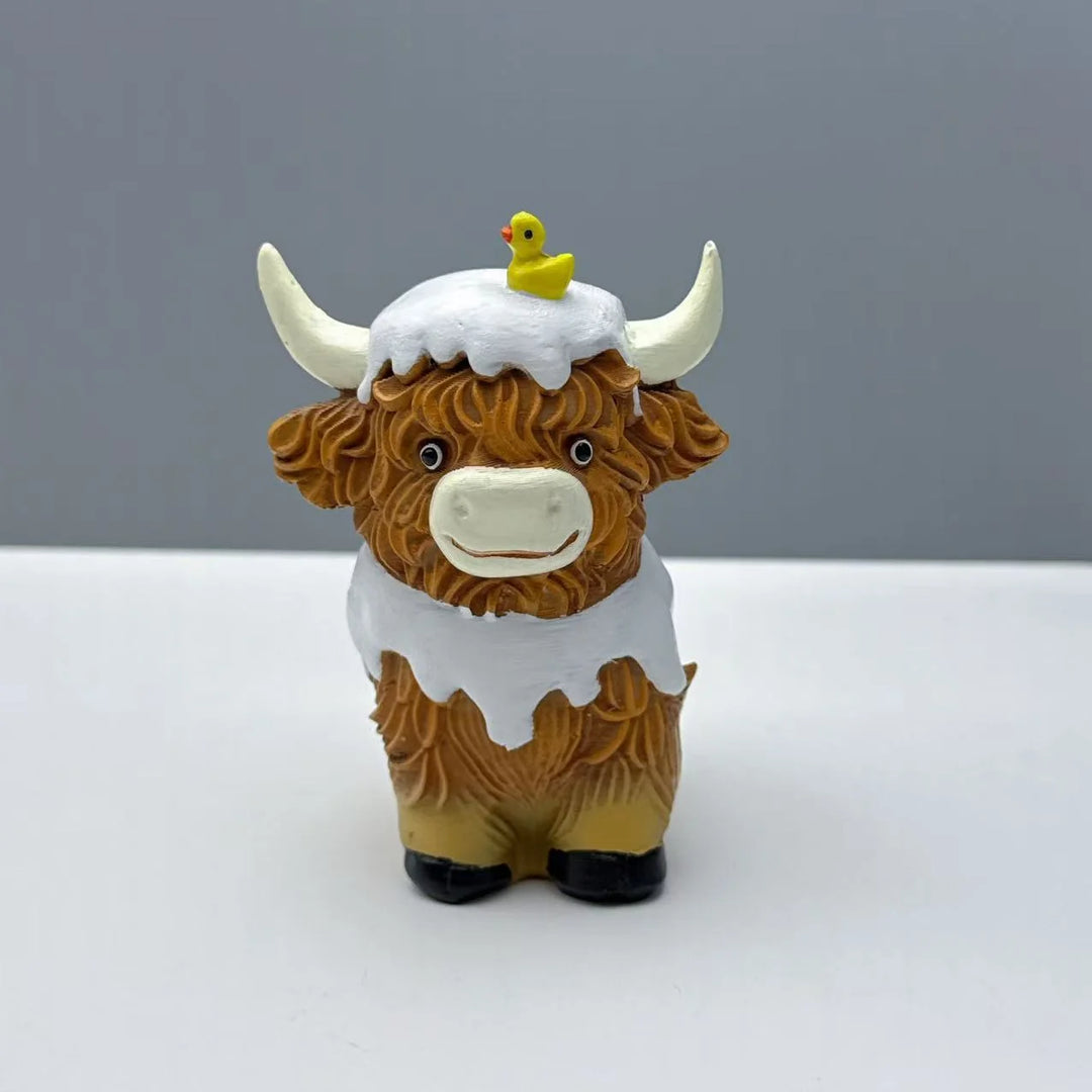 Figurină Decorativă Vacă Highland Amuzantă Tip Bol 6