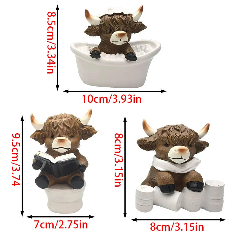 Figurină Decorativă Vacă Highland Amuzantă pentru Interior 0