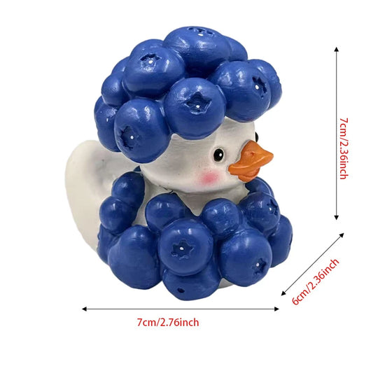 Figurină Rățușcă de Cauciuc cu Design Ghiveci Fructe de Pădure pentru Decor Amuzant 0